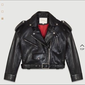 Maje cropped leather biker jacket